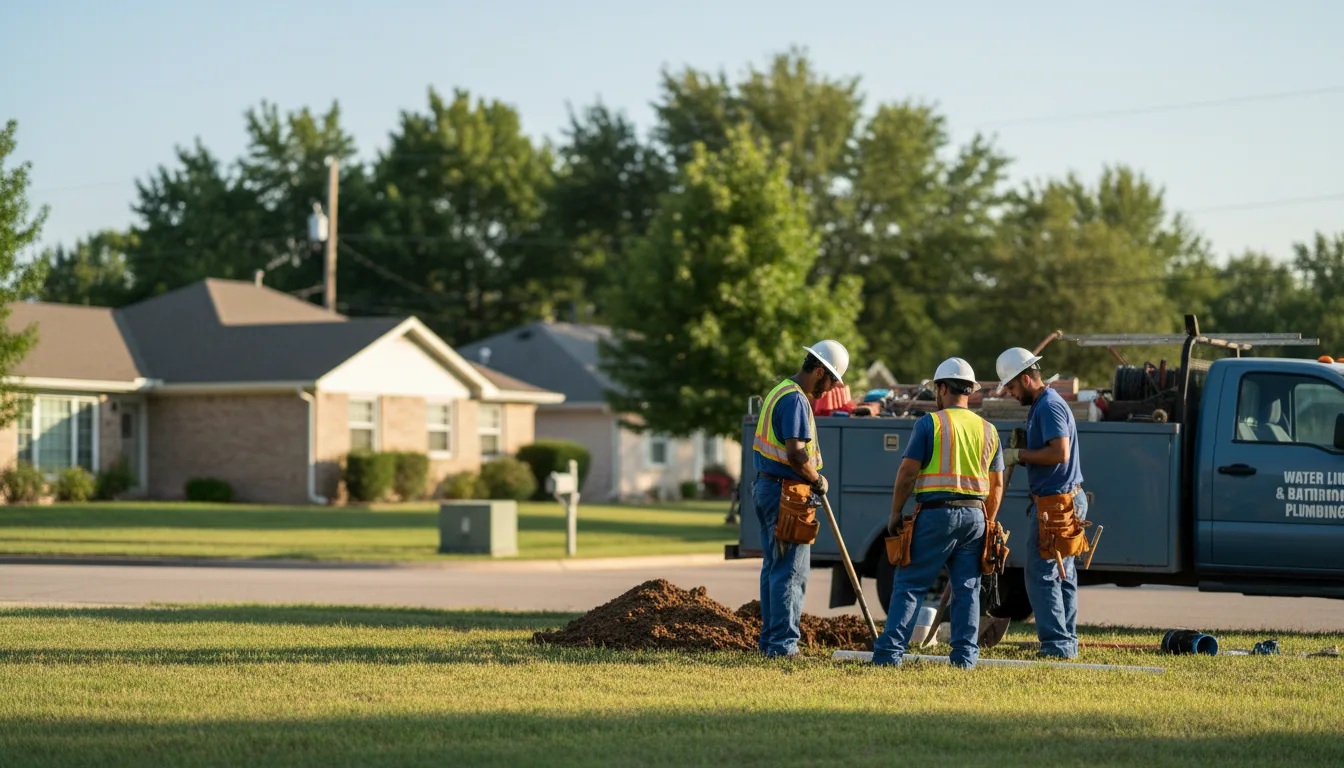 Residential water line and bathroom plumbing service in Kimmell, IN
